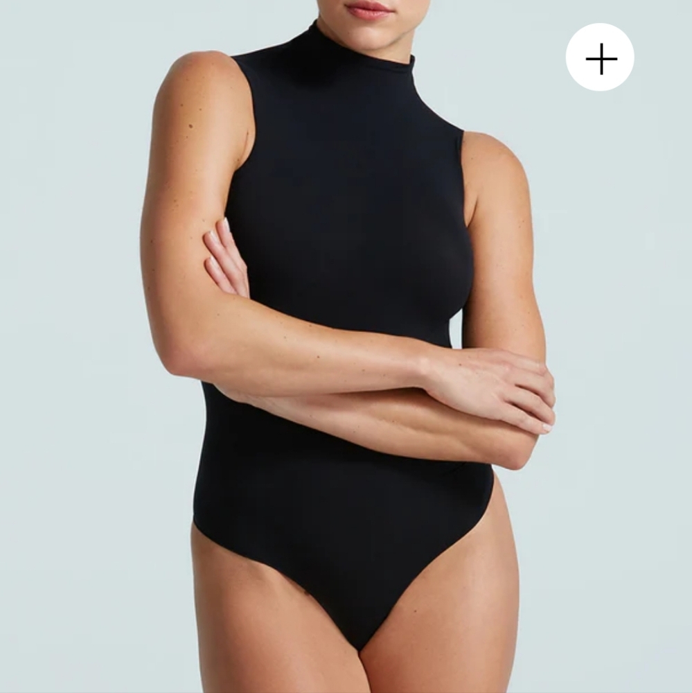 NWT COMMANDO Ballet Sleeveless Mockneck Bodysuit Black One Size Fits Most Thong